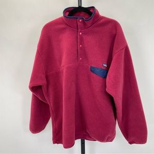 Patagonia Synchilla Pullover Size XL Cranberry & Navy